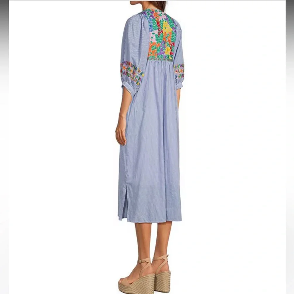 J.Marie
Tristen Embroidered Side Slit Striped Pullover Midi Dressπππ - Picture 4 of 14